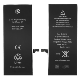 Батерия за Apple iPhone 6 Plus, 2915 mAh, включена монтажна лента  Батерия за Apple iPhone 6 Plus, 2915 mAh, включена монтажна лента
