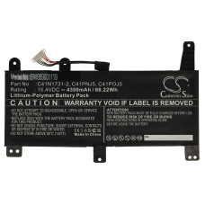 Батерия за Asus G531GU / G731GU / G712LU, C41N1731-2, 4300 mAh Батерия за Asus G531GU / G731GU / G712LU, C41N1731-2, 4300 mAh