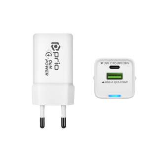 Зарядно / адаптер USB-A / USB-C, GaN, PD, 35 W