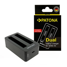 Зарядно за батерия Insta360 X5, CINSBAHA , USB-C, двоен
