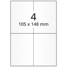 Самозалепващи етикети за пратки, 105 x 148 мм, A6 на A4, 500 листа (2000 етикета)