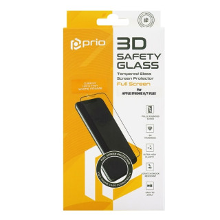 Закалено защитно стъкло за iPhone 7 Plus / 8 Plus, Full Cover 3D, бяло