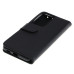 Калъф флип за Samsung Galaxy S21 Ultra 5G от изкуствена кожа, черен
