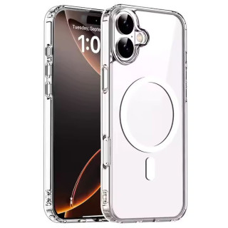 Силиконов калъф за Apple iPhone 16 Plus, Magsafe, прозрачен Силиконов калъф за Apple iPhone 16 Plus, Magsafe, прозрачен